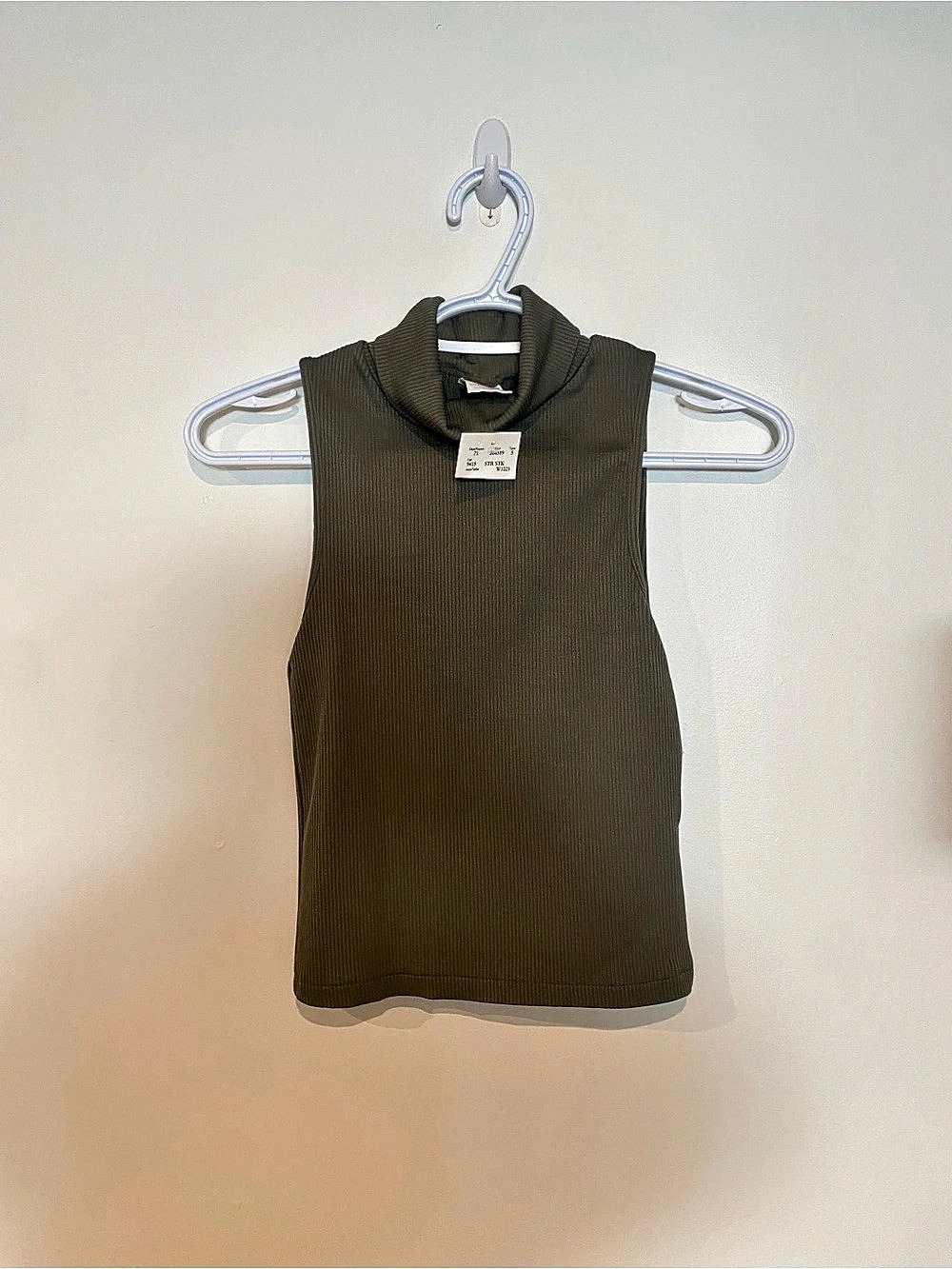 Girls Zara Tank Ribbed Mock Neck Green